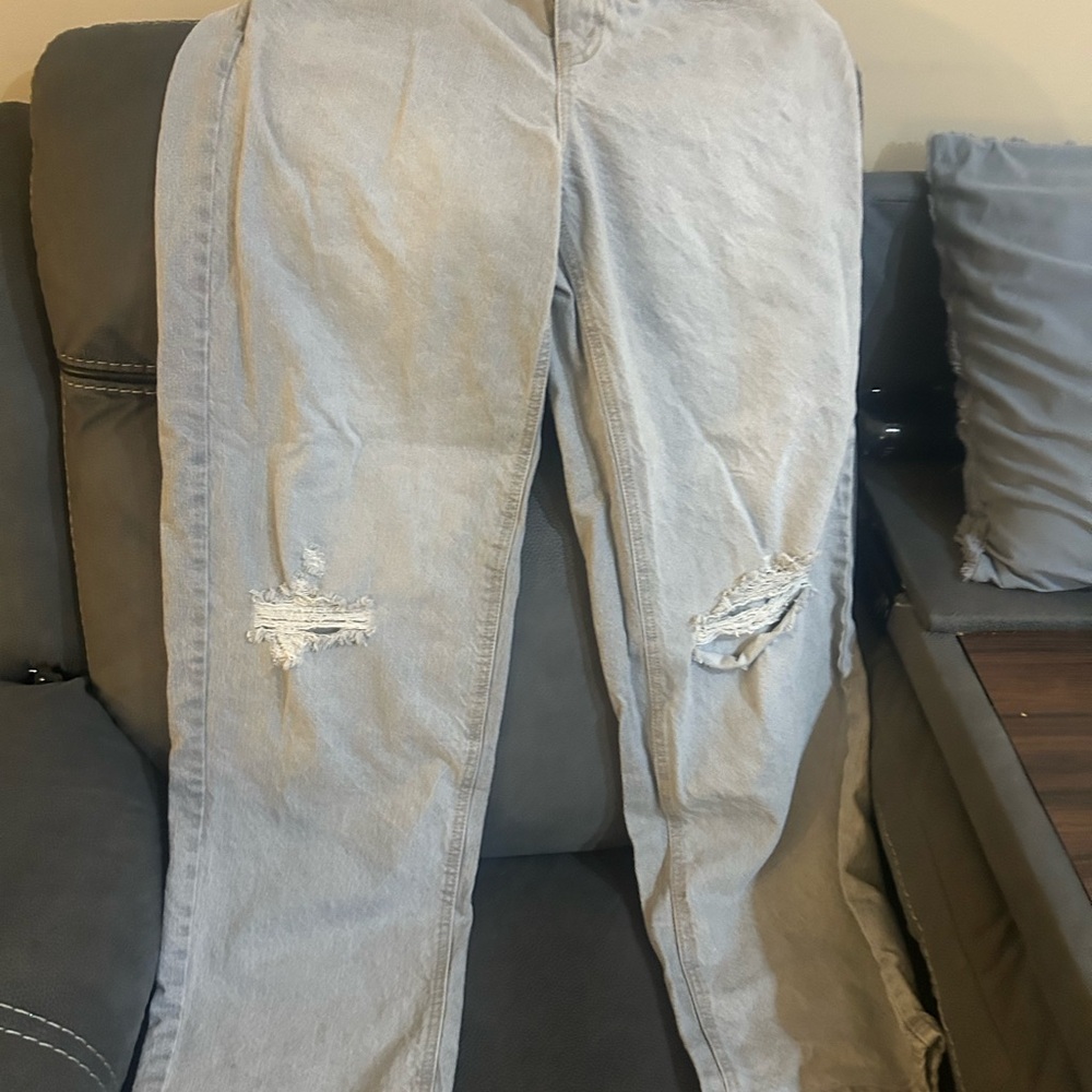 Women's Distressed Gray Jeans